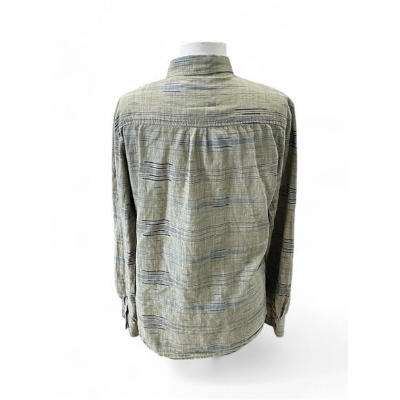 prAna Sz Tall Medium Slim Fit Organic Cotton Long Sleeve Green Button Down Shirt - Picture 2 of 13